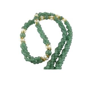Vintage Aventurine and Fresh Water Pearl Necklace
